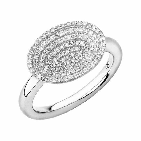 LINKS OF LONDON Ladies Sterling Silver Diamond Essential Oval Pave Ring P NEW
