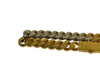 SAINT LAURENT Gold Brass Two Tone Necklace 40cm Medium NEW RRP 660