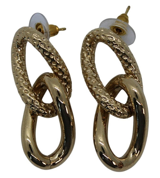 BY ALONA Ladies Taylor 18K Gold Plated Link Textured Drop Earrings OS NEW RRP120