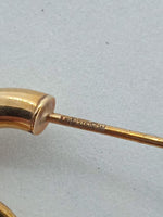 LOREN STEWART Ladies Yellow Gold 10K Suspension Pearl Hoop Earrings OS NEW