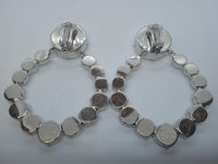 ALESSANDRA RICH Ladies Silver-Tone Crystal Embellished Clip Earrings RRP330 NEW