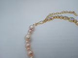 COMPLETEDWORKS Ladies 14K Gold-Plated CZ & Pink Pearl Necklace RRP770 NEW