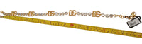DOLCE & GABBANA Rhinestone Choker DG Logo Gold Plated Brass OS NEW RRP950