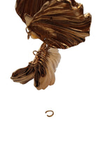 SAINT LAURENT 5 Shell Earrings Clip On Brass Dangle Drop Gold OS NEW RRP700