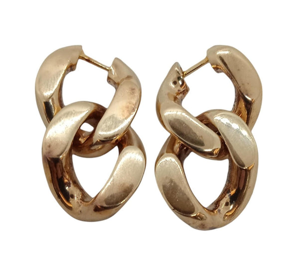 BOTTEGA VENETA Chain-Link Earrings Gold Plated 925 Silver Ladies NEW RRP510