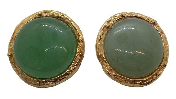 BY ALONA Cindy Stud Earrings 18K Gold Plated Bronze Green Aventurine NEW RRP149