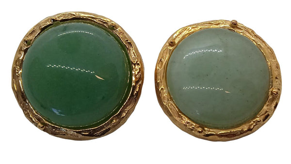 BY ALONA Cindy Earrings Stud Aventurine/18K Gold Plated Bronze Green NEW RRP149