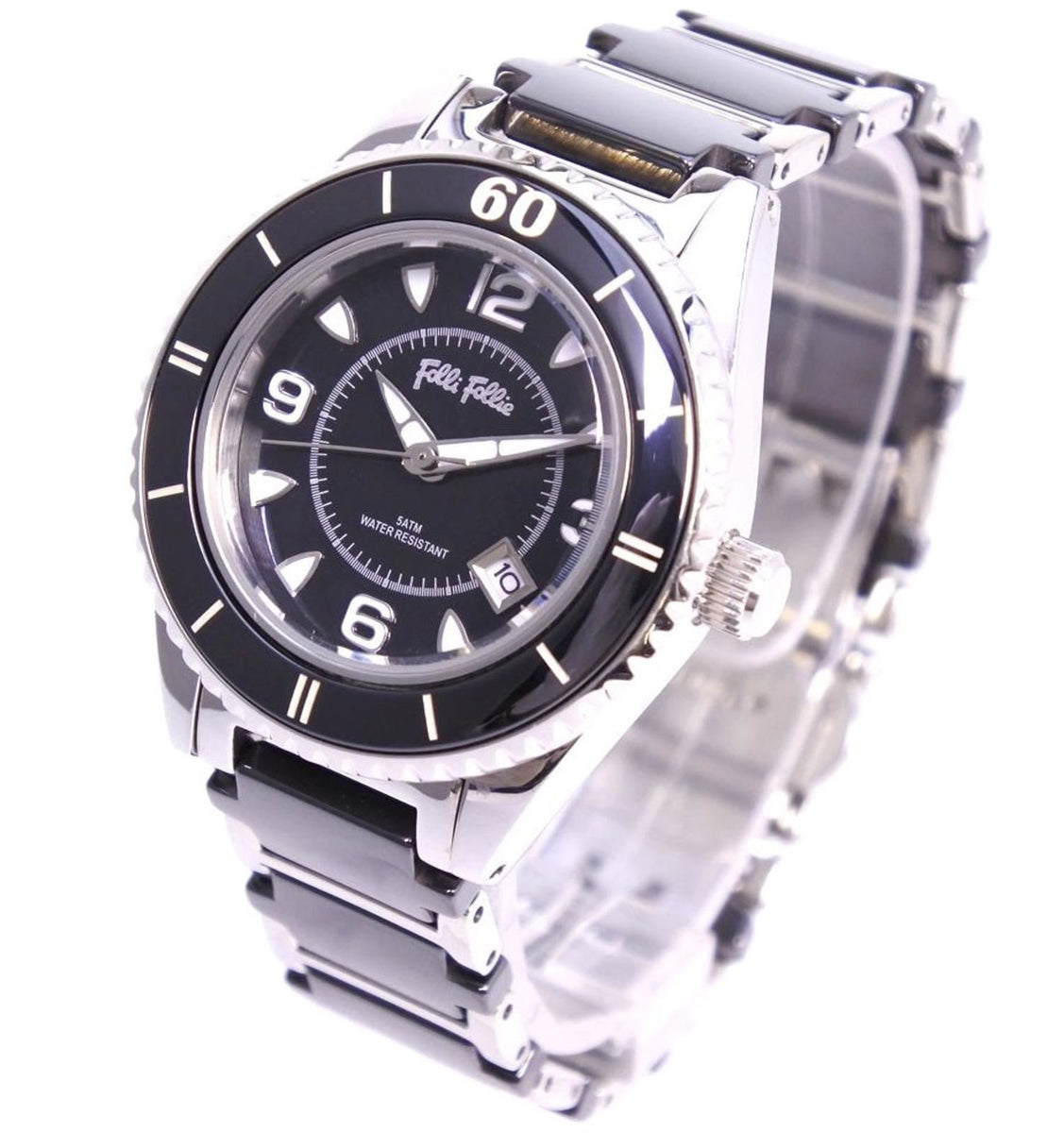 FOLLI FOLLIE Ladies WF4T0015BD Stainless Steel Ceramic Black