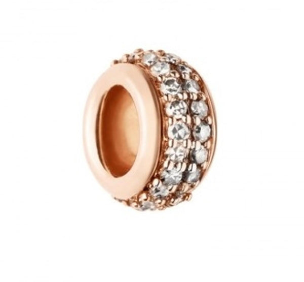 LINKS OF LONDON Sweetie Rose Gold Vermeil Diamond Bracelet Bead Charm NEW RRP225