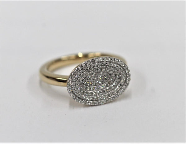 LINKS OF LONDON Ladies Diamond Essential YGV Concave Pave Ring L NEW RRP655