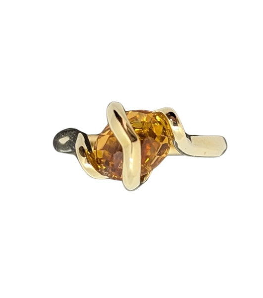 LINKS OF LONDON Entwine Ring Citrine & 18ct Yellow Gold Vermeil UK N RRP570