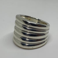 LINKS OF LONDON Ladies Band M  Sterling Silver 925 Wide 5-Stack Ring NEW RRP275