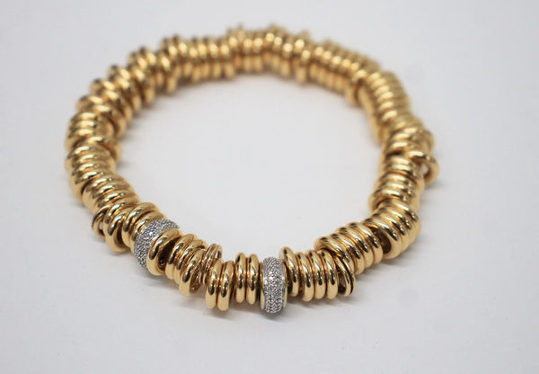 LINKS OF LONDON Ladies Yellow Gold Vermeil Diamond Beads Sweetie Bracelet NEW