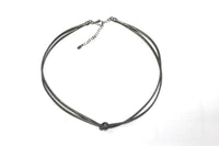 LINKS OF LONDON Ladies Sterling Silver Swirl 2 Row Grey Knot Necklace NEW RRP120