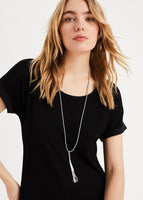 Phase Eight Tilly Tassel Long Necklace Grey/Silver RRP29