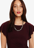 Phase Eight Selma Square Facet Short Necklace Pewter RRP32