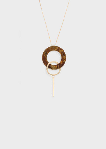 Phase Eight Abby Circle Pendant Necklace Gold RRP29