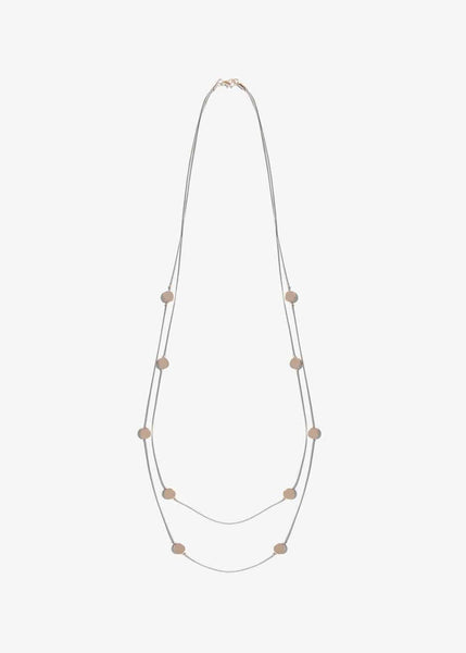 Phase Eight Cotton Cadence Long Necklace Grey/Rose Green RRP29