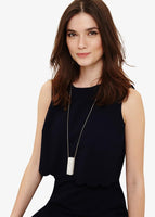 Phase Eight Monica Marbled Block Long Pendant Necklace Rose Gold RRP29