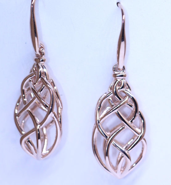 LINKS OF LONDON Ladies Essentials Rose Gold Vermeil Woven Earrings BNWT RRP225