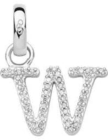 LINKS OF LONDON Alphabet Letter W Diamond Charm Sterling Silver RRP140 NEW