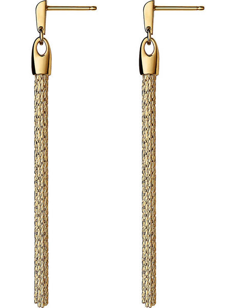 LINKS OF LONDON Yellow Gold Vermeil Silk Row Tassel Dangle Earrings RRP130 NEW