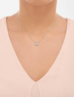 LINKS OF LONDON Diamond Pave Essentials 925 SS Silver Heart Necklace RRP195 NEW