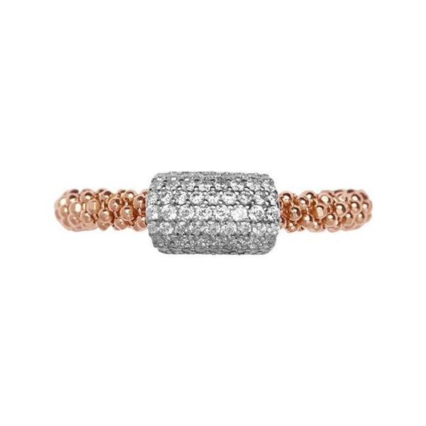 LINKS OF LONDON Ladies Stardust Rose Gold Vermeil CZ Bead Ring N NEW RRP150