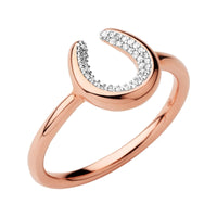 Ascot Horseshoe Ring - Diamond Rose Gold Vermeil - N - Links of London