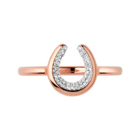 Ascot Horseshoe Ring - Diamond Rose Gold Vermeil - N - Links of London