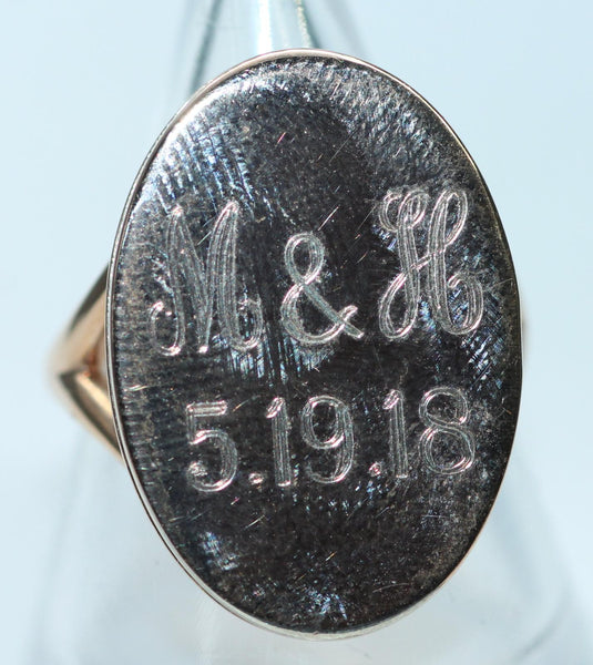 Engraved Oval Ring - Rose Gold Vermeil - N - Links of London