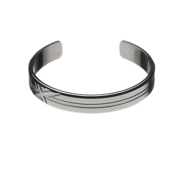 LINKS OF LONDON Men's Union Jack Sterling Silver Ruthenium Bangle L RRP160 NEW