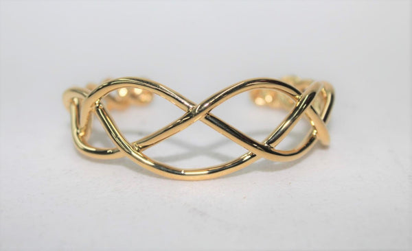 LINKS OF LONDON Ladies Woven 925 Gold Vermeil Twist Cuff Bracelet NEW RRP520