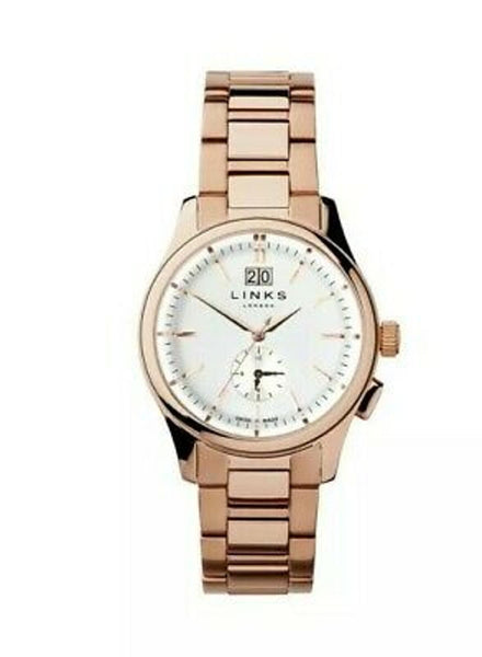 LINKS OF LONDON Men's Regent Rose Gold Vermeil Bracelet Watch L RRP995 NEW
