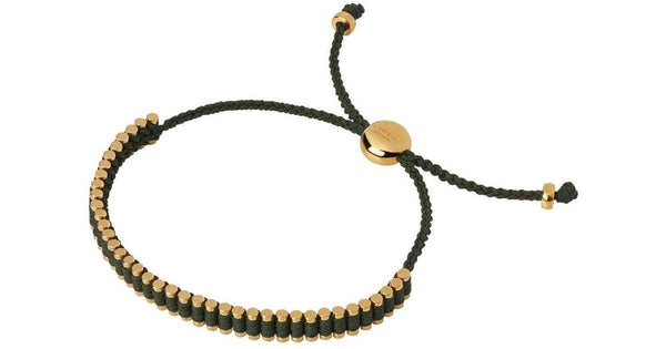 LINKS OF LONDON Ladies Friendship 925 Gold Mini Khaki Green Bracelet NEW RRP190