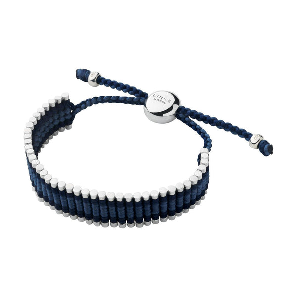 LINKS OF LONDON Ascot Friendship 925 Black Blue Cord Bracelet NEW RRP210