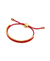 LINKS OF LONDON Ladies Friendship Mini 925 Gold Vermeil Red Bracelet NEW RRP190