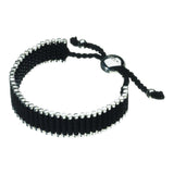 LINKS OF LONDON Sterling Silver Black Cord Friendship Bracelet L RRP215 NEW