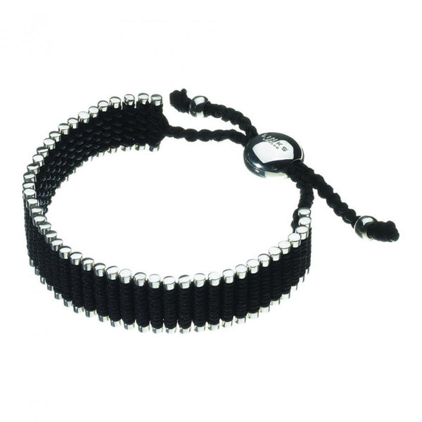 LINKS OF LONDON Sterling Silver Black Cord Friendship Bracelet L RRP215 NEW