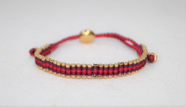 LINKS OF LONDON Ladies Friendship Mini Gold Red Purple Bracelet NEW RRP190