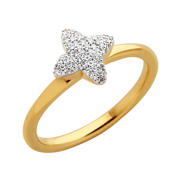 Splendour Mini Star Ring - Diamond Gold Vermeil - N - Links of London