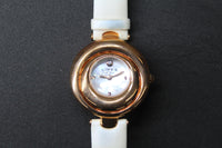 LINKS OF LONDON Ladies Hope Rose Gold Vermeil White Strap Wrist Watch RRP344 NEW