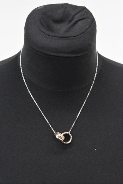 links of London Ladies Rose Gold Vermeil Interlocking Ring Necklace RRP169 NEW