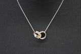 links of London Ladies Rose Gold Vermeil Interlocking Ring Necklace RRP169 NEW