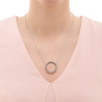 LINKS OF LONDON Effervescence 925 Silver Blue Diamond Halo Necklace RRP540 NEW
