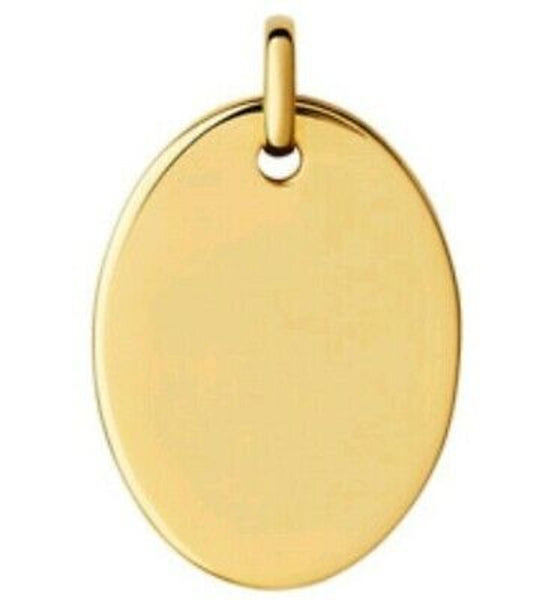 LINKS OF LONDON Ladies Yellow Gold Small Oval Narrative Disc Pendant NEW RRP85