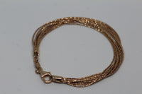 LINKS OF LONDON Ladies Sterling Silver Rose Gold 6" Silk 10 Row Bracelet NEW