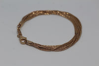 LINKS OF LONDON Ladies Sterling Silver Rose Gold 6" Silk 10 Row Bracelet NEW