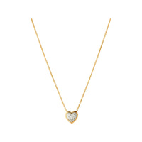 LINKS OF LONDON Ladies Yellow Gold S-Silver Diamond Pave Heart Necklace NEW