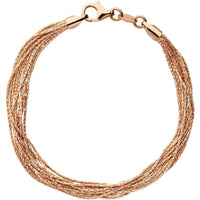 LINKS OF LONDON Ladies Rose Gold Vermeil Silk 10 Row Rope Bracelet RRP200 NEW